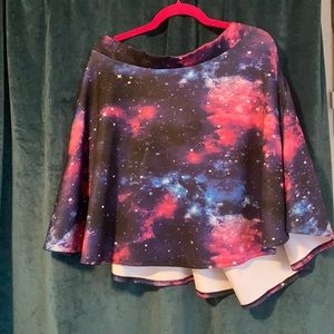 Galaxy print skater skirt Hot Topic size 2